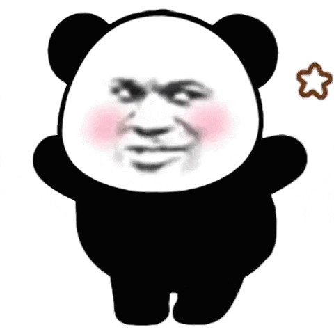 Blushing Biaoqing panda waving